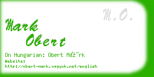 mark obert business card